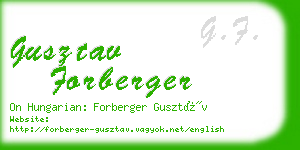 gusztav forberger business card